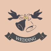 Brown, Wedding,150x150cm