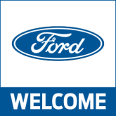 White Blue, Ford(logo) WELCOME,150x150cm