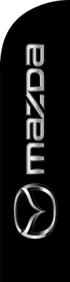 Mazda Logo, Black, 75 cm x 300 cm Feather Flag