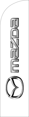 Mazda Logo White, 75 cm x 300 cm Feather Flag