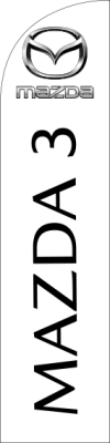 Mazda 3 Logo White, 75 cm x 300 cm