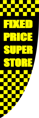 Black Yellow, Chequered FIXED PRICE SUPER STORE,150x450cm