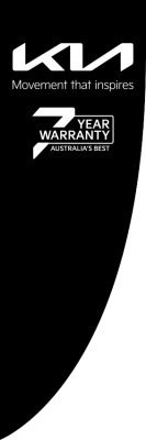 Black, KIA Movements that inspires 7 Year Warranty Australia's Best(logo),150x450cm