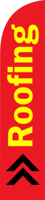 Red, Roofing,90x400cm, Feather Flag