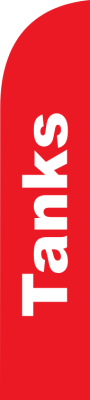 Red, Tanks, 90x400cm, Feather Flag