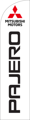 White, MITSUBISHI(logo)PAJERO,75x300cm