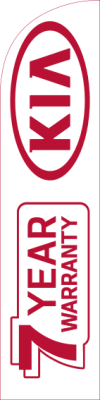 KIA(logo,acw)7 Warranty, White, 75cm x 300 cm