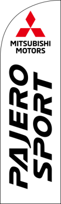 White, MITSUBISHI(logo),PAJERO SPORT,90x300cm