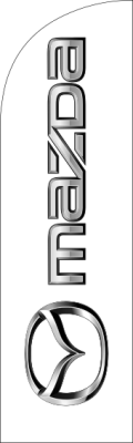 Mazda(logo), White,90 cm x 300 cm