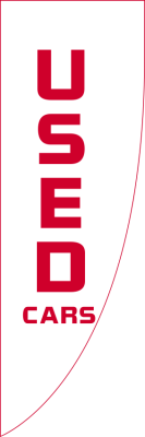White, USED CARS red, 150x450cm