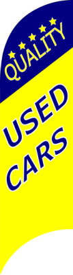 Yellow Blue, Quality USED CARS,80x300cm