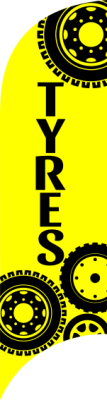 Yellow,Tyres,80x300cm