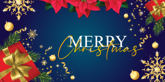 Blue, Merry Christmas(graphic),180x90cm
