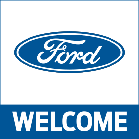 White Blue, Ford(logo) WELCOME,150x150cm