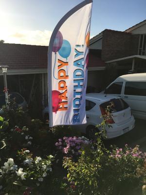Happy Birthday Feather Flag