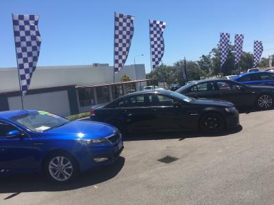 Blue Checkered Premier Flags