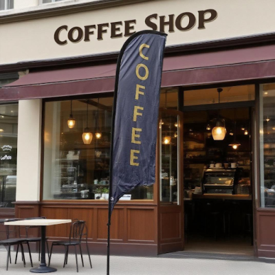 Coffee Feather Flag