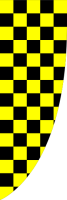 Black Yellow, Chequered,90x270cm,Premier Flag