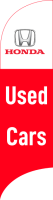 Red White, Honda Silver(logo)USED CARS(stacked)75x300cm