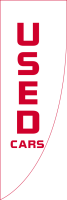 White, USED CARS red, 150x450cm
