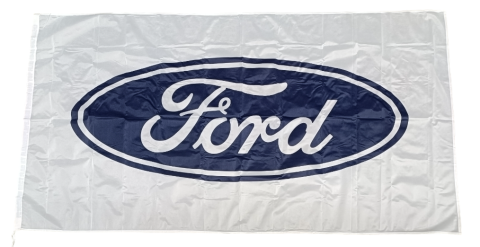 Ford, logo,White Horizontal Flag, 180cm by 90cm