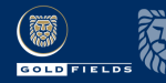 Blue, Gold Fields(logo),180x90cm